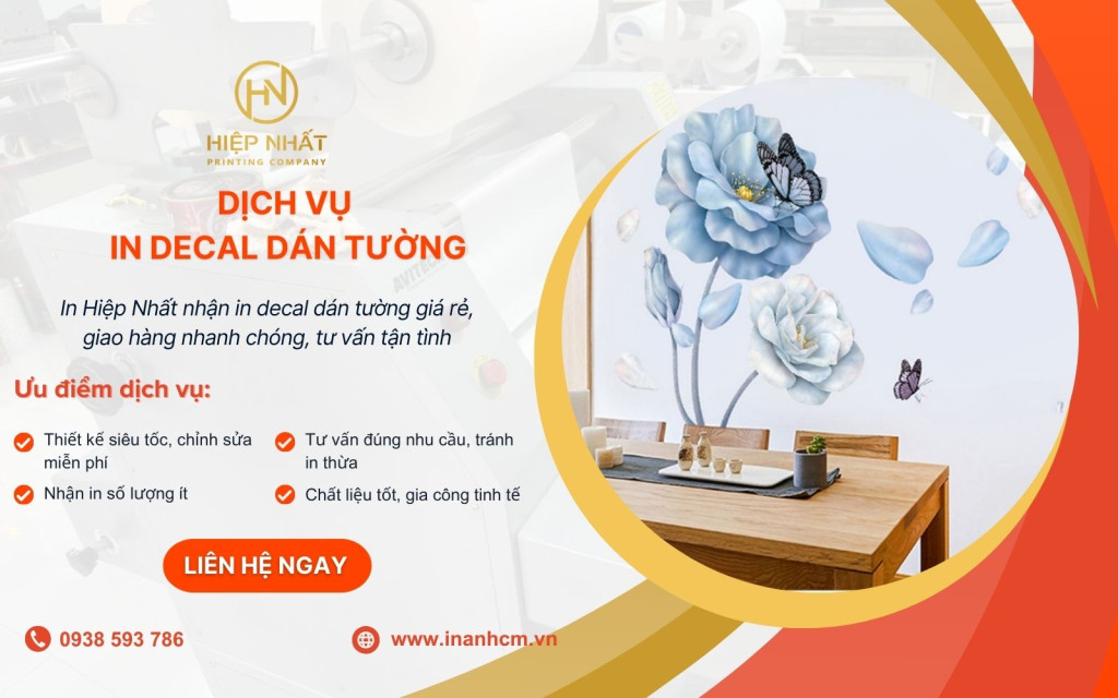 Dịch vụ in decal dán tường đẹp mắt, đa dạng kích thước tại In Hiệp Nhất