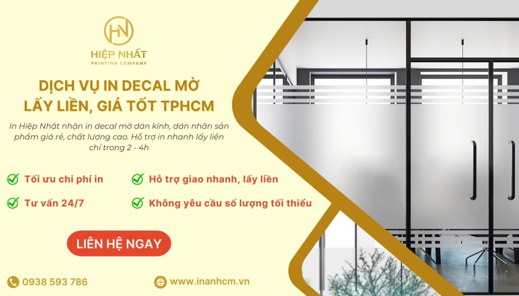 In decal dán kính mờ tại In Hiệp Nhất In decal dán kính mờ tại In Hiệp Nhất