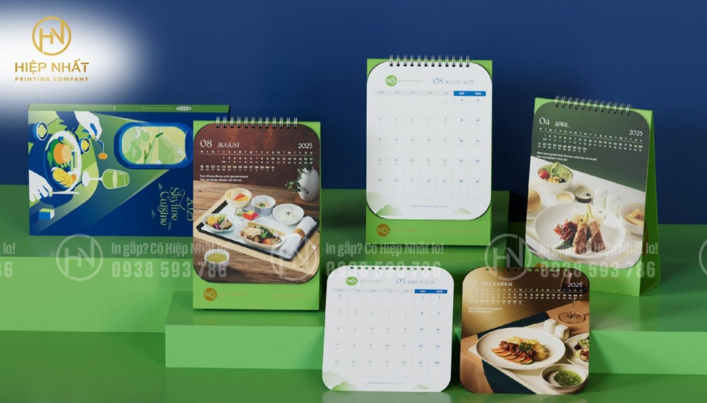 Thiết kế và in ấn lịch tết để bàn cho nhà hàng