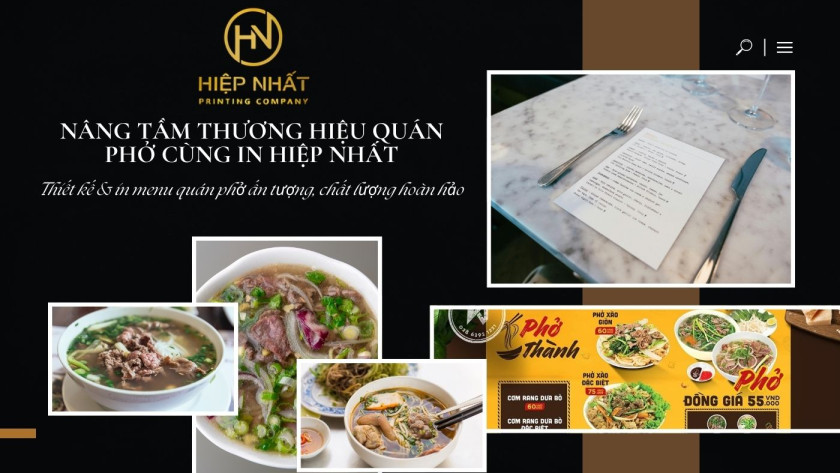 Dịch vụ in menu quán phở chuyên nghiệp