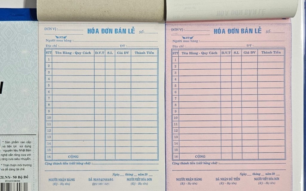 Mẫu đóng cuốn sổ hóa đơn 2 liên  Mẫu đóng cuốn sổ hóa đơn 2 liên