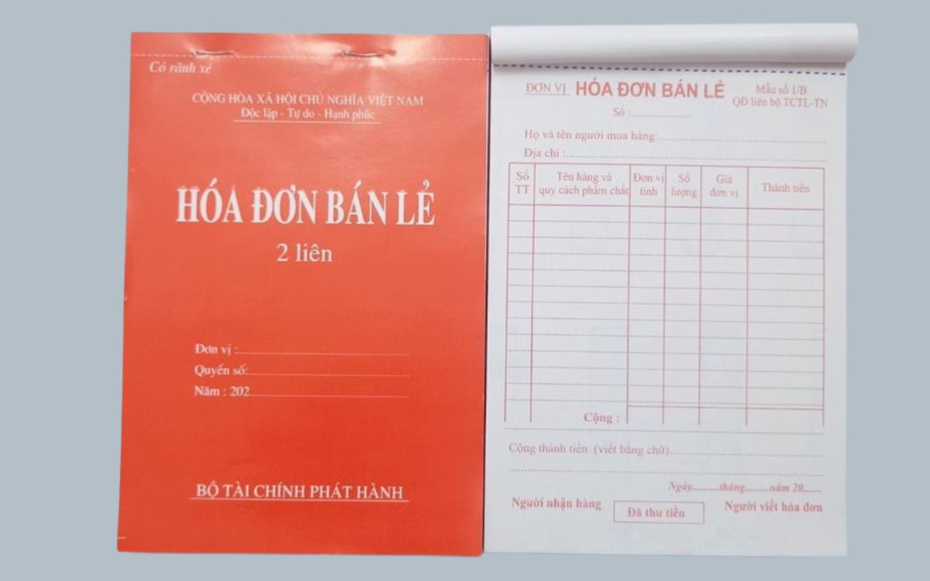 Mẫu hóa đơn bán lẻ có rãnh xé tiện lợi Mẫu hóa đơn bán lẻ có rãnh xé tiện lợi