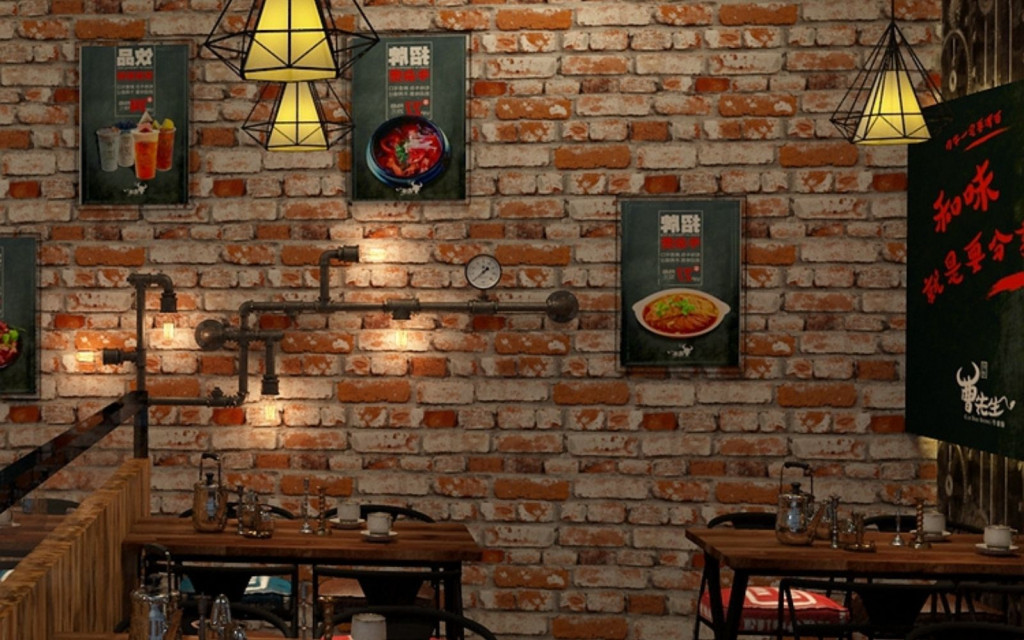 Mẫu in decal 3D cho quán ăn