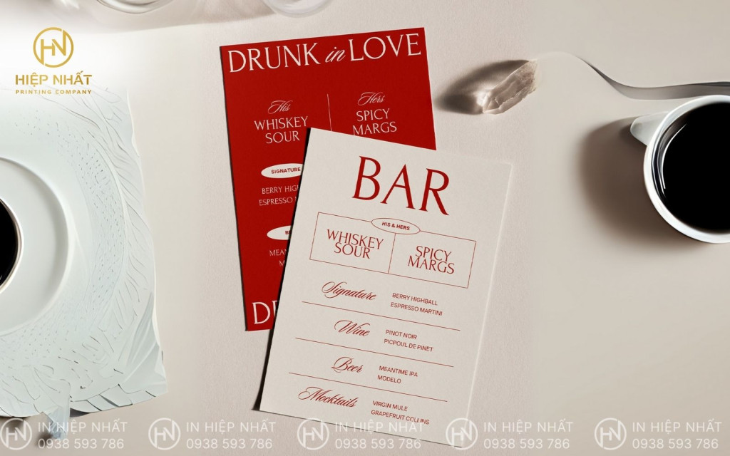 mẫu menu đẹp tối giản cho bar
