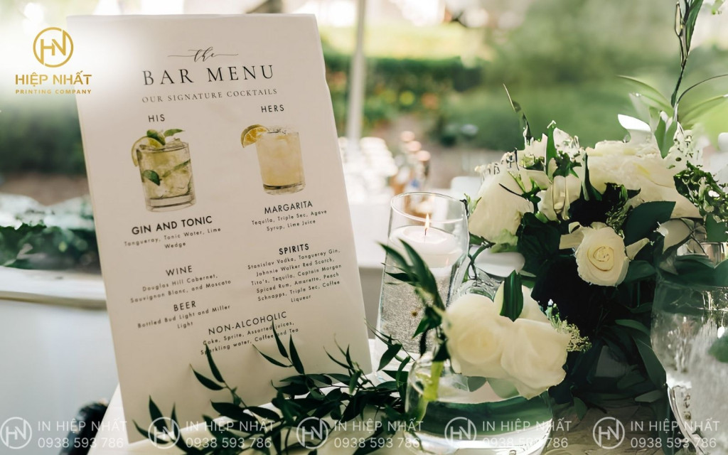 menu Rooftop bar 