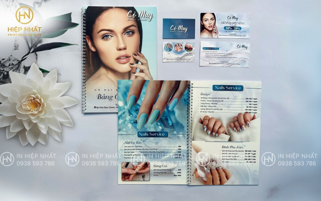 menu nail đóng gáy lò xo