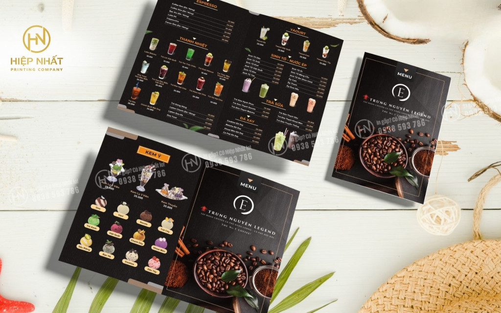 mẫu menu đẹp sang trọng cho quán cafe