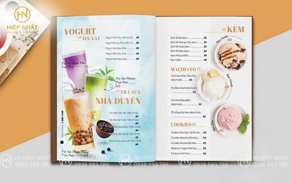 Thiết kế menu trà sữa hình ảnh bắt mắt 