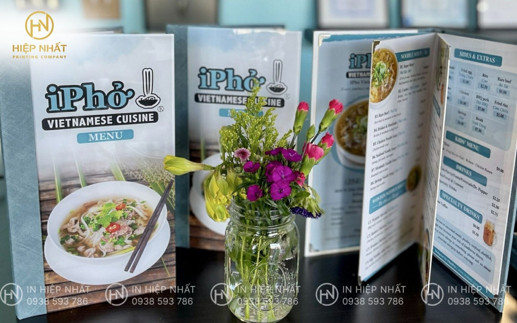 mẫu menu đẹp nhất cho quán phở