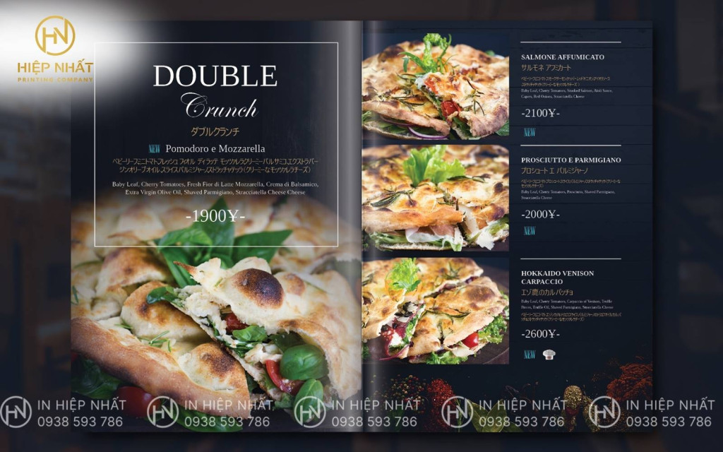 Menu Nhật Bản nền đen