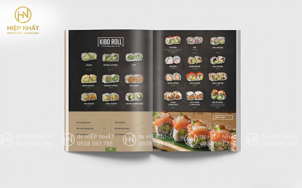 Menu nhà hàng Sushi