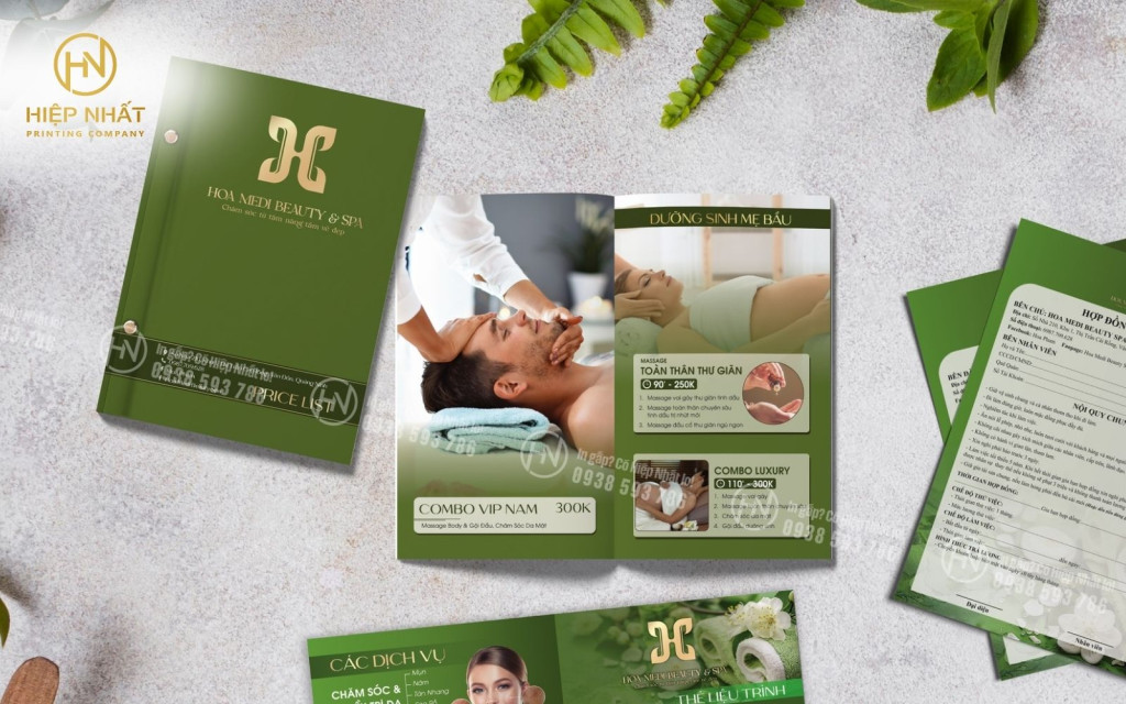 những mẫu menu đẹp cho spa