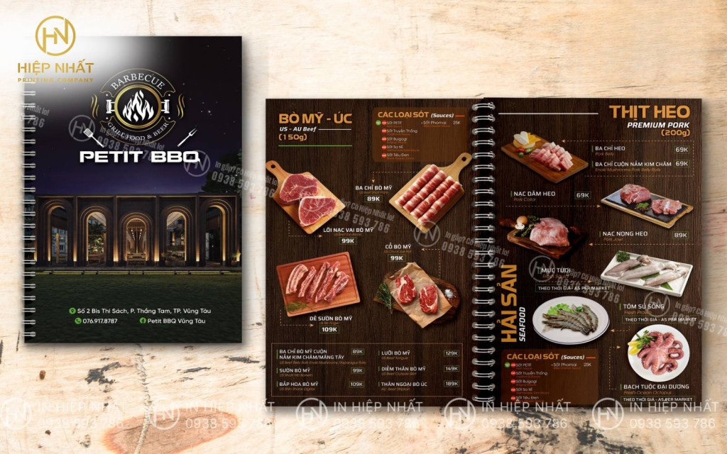 Mẫu menu thực đơn nhà hàng BBQ