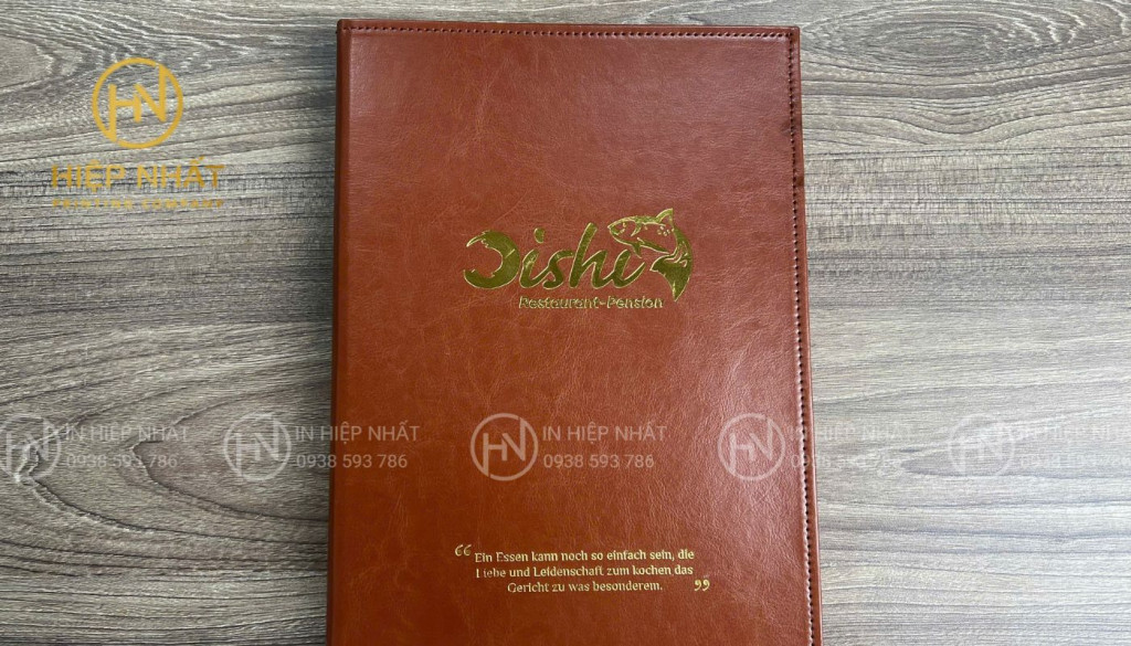 menu nhà hàng Hàn Quốc cao cấp bìa da