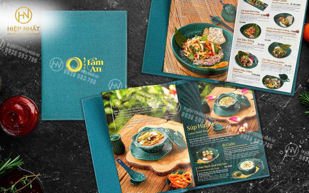 Mẫu menu thực đơn nhà hàng các món ăn chay
