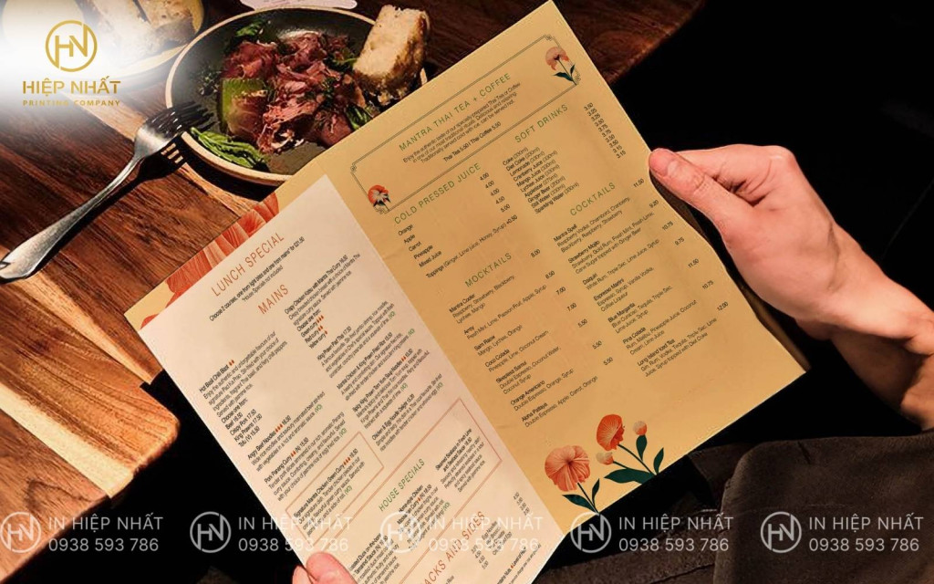 Mẫu menu Thái cao cấp