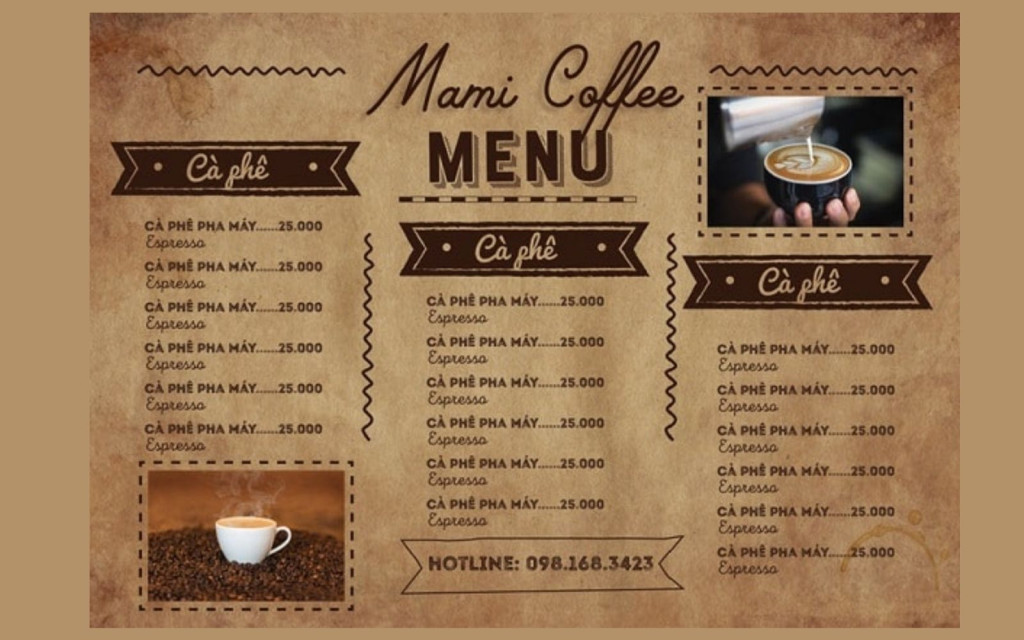 Menu phong cách retro, mang lại trải nghiệm hoài niệm