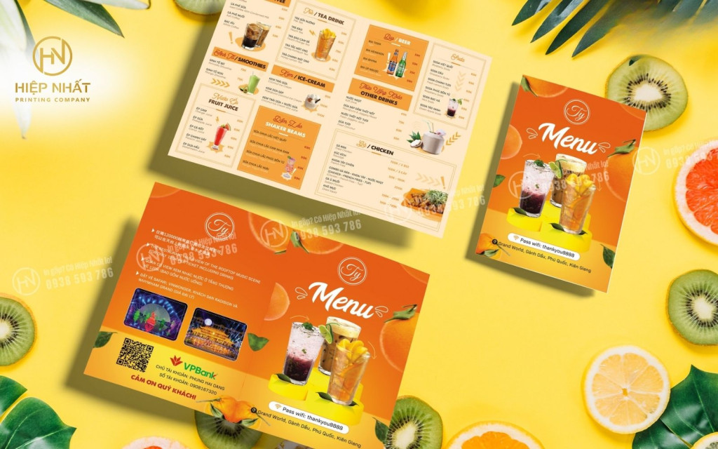 Menu phong cách tropical tươi mới, trẻ trung