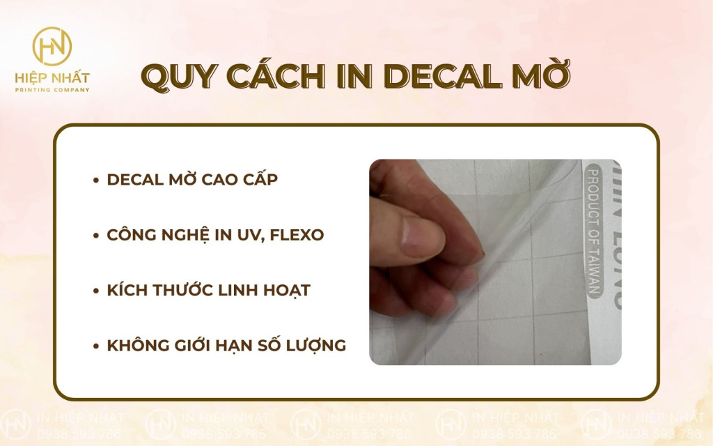 Quy cách in decal Hiệp Nhất Quy cách in decal Hiệp Nhất
