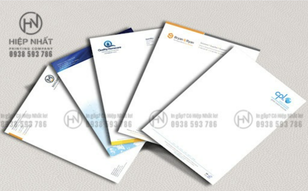 in giấy tiêu đề