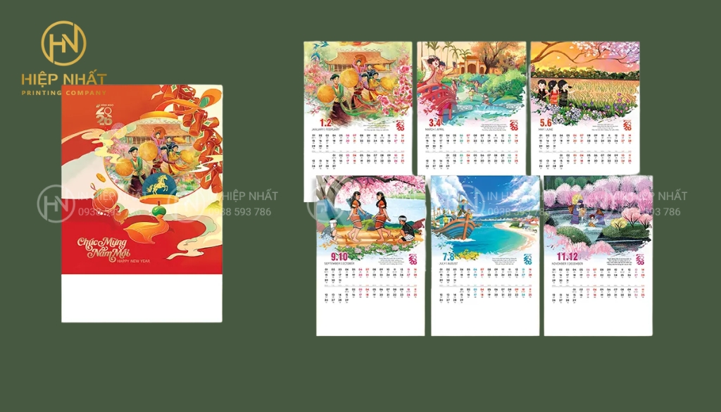 In Hiệp Nhất - Xưởng in lịch treo tường uy tín, lấy ngay TPHCM