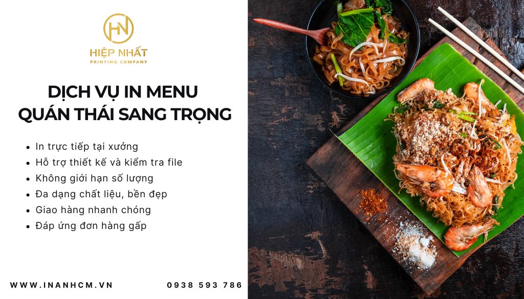 In Hiệp Nhất chuyên cung cấp dịch vụ in menu quán Thái sang trọng