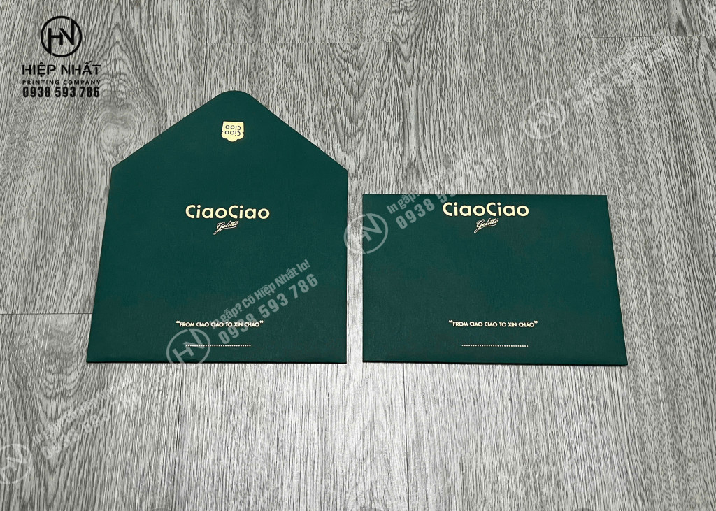 Mẫu phong bì Ciao in logo sang trọng tại In Hiệp Nhất