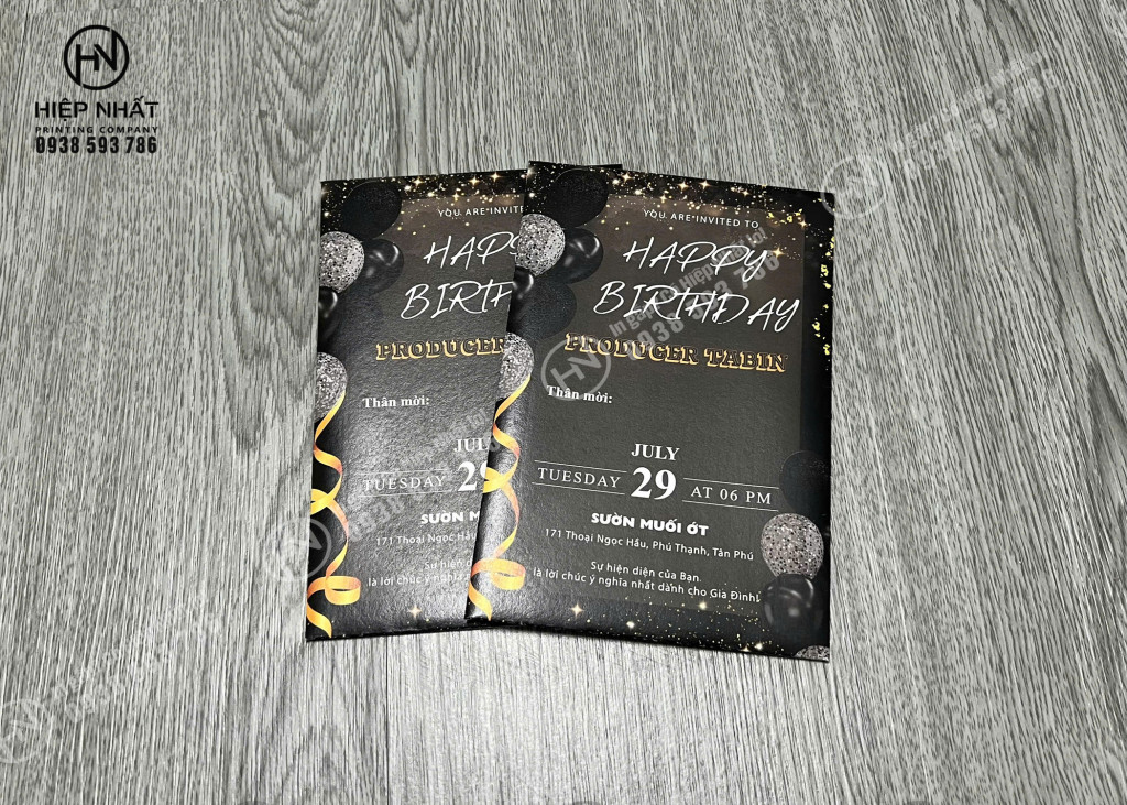 Mẫu phong bì Happy Birthday chuyên nghiệp in sẵn lên bìa