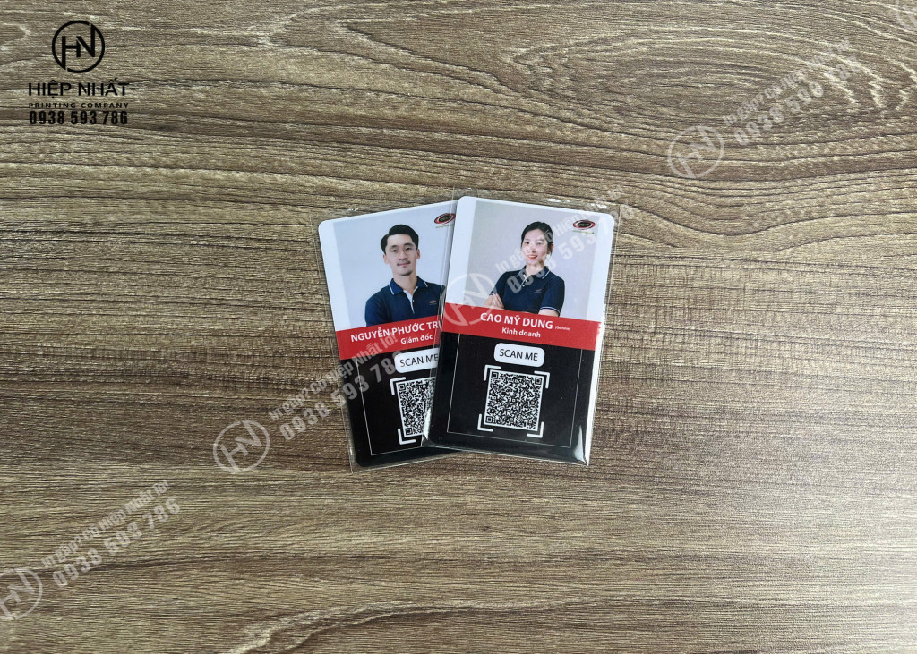 Mẫu in thẻ nhựa nhân viên có QR code chuyên nghiệp tại In Hiệp nhất
