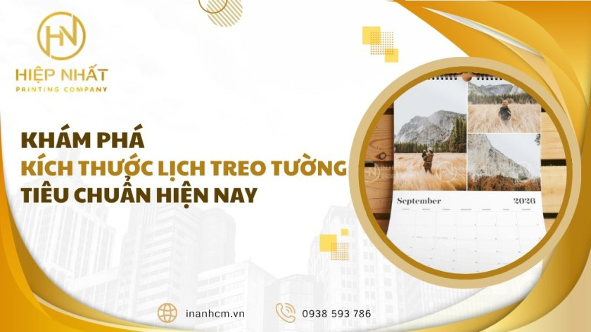 Kích thước lịch treo tường chuẩn hiện nay
