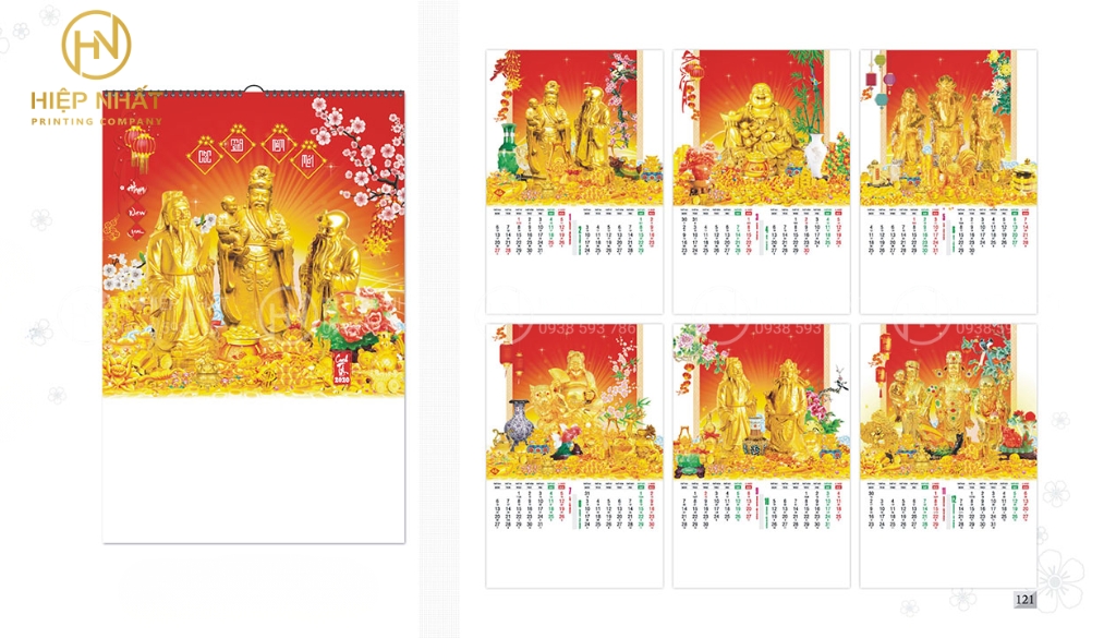 Mẫu lịch chủ đề “Phúc Lộc Thọ”