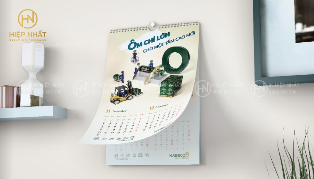 Mẫu lịch treo tường chủ đề “Tối giản và hiện đại”