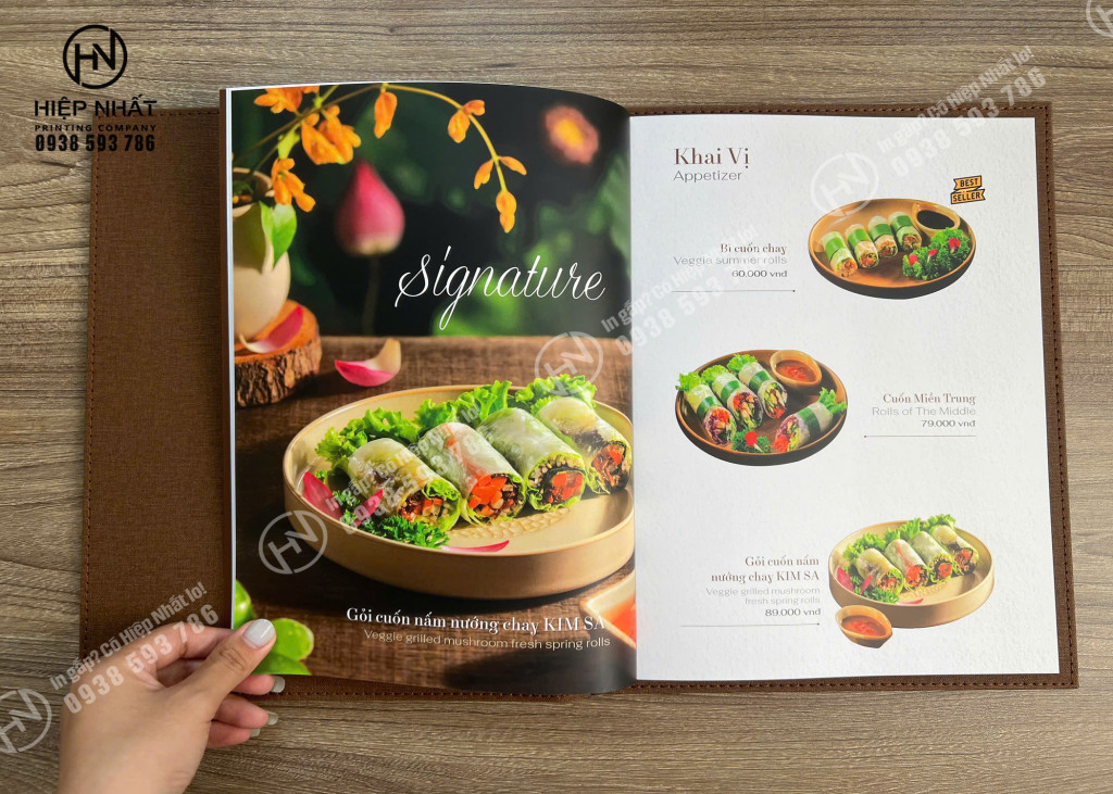 Menu quán chay tinh tế