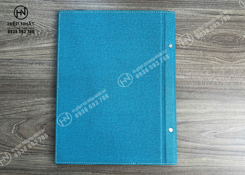 Menu quán cơm chay dạng bìa vải dễ lật