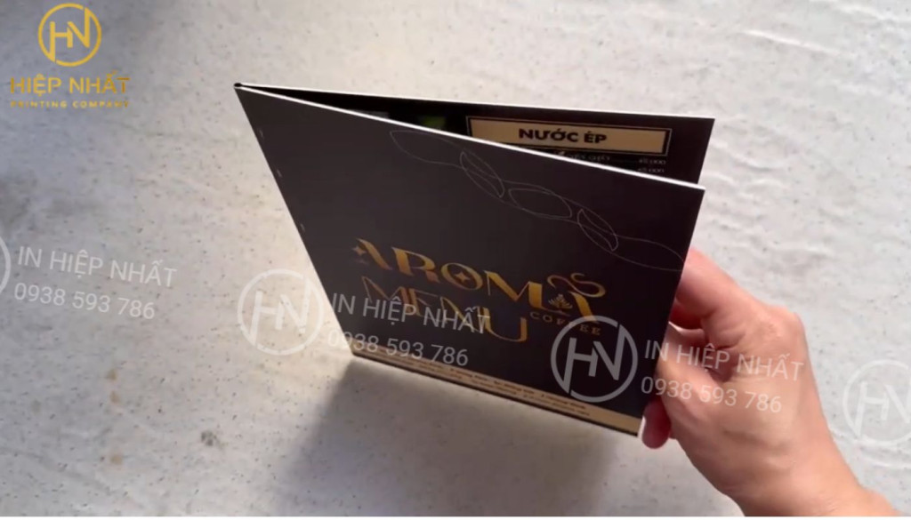 Menu quán chè mẫu gập đôi