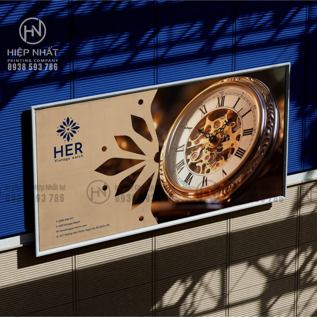 Mẫu poster khổ lớn treo tòa nhà thể hiện sự độc đáo với thương hiệu riêng