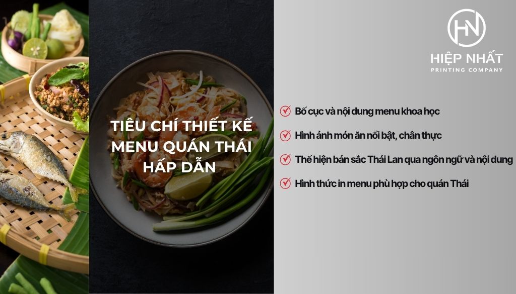 Tiêu chí thiết kế menu quán Thái hấp dẫn