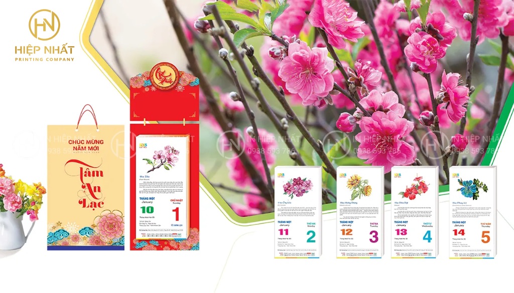 Kích thước của lịch treo tường Bloc