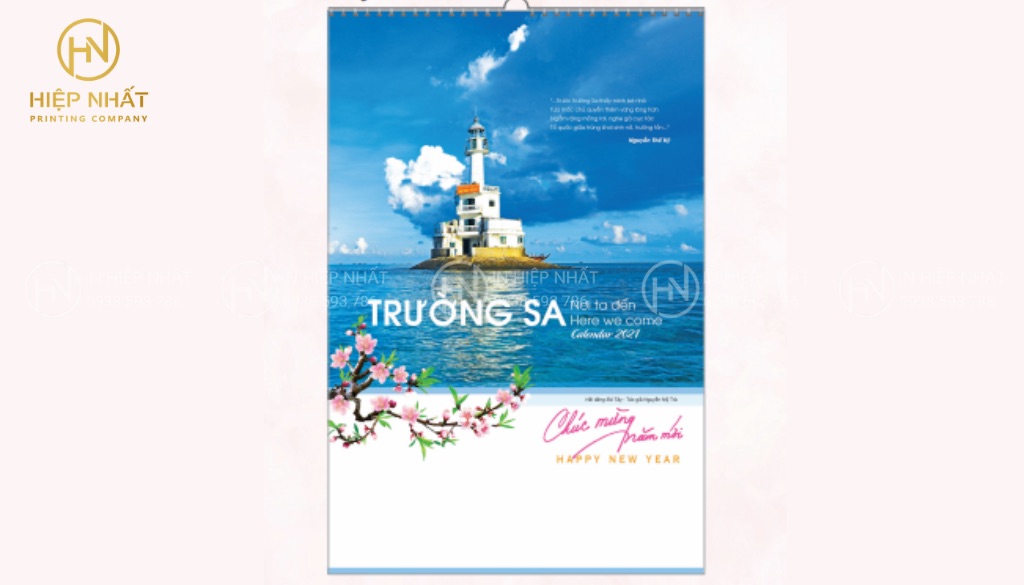 Kích thước tờ lịch treo tường
