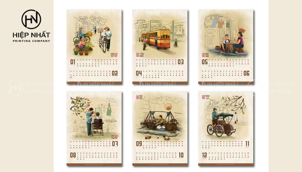 Mẫu lịch treo tường đẹp
