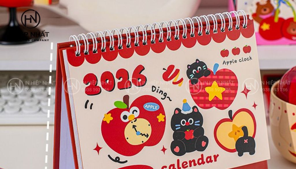 Với bàn làm việc lớn, lịch để bàn cỡ lớn giúp dễ nhìn và nổi bật hơn