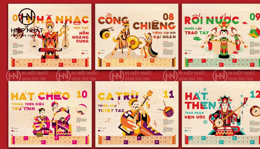 Lịch 13 tờ lò xo đỉnh