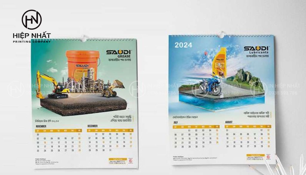 Bộ lịch treo tường 7 tờ