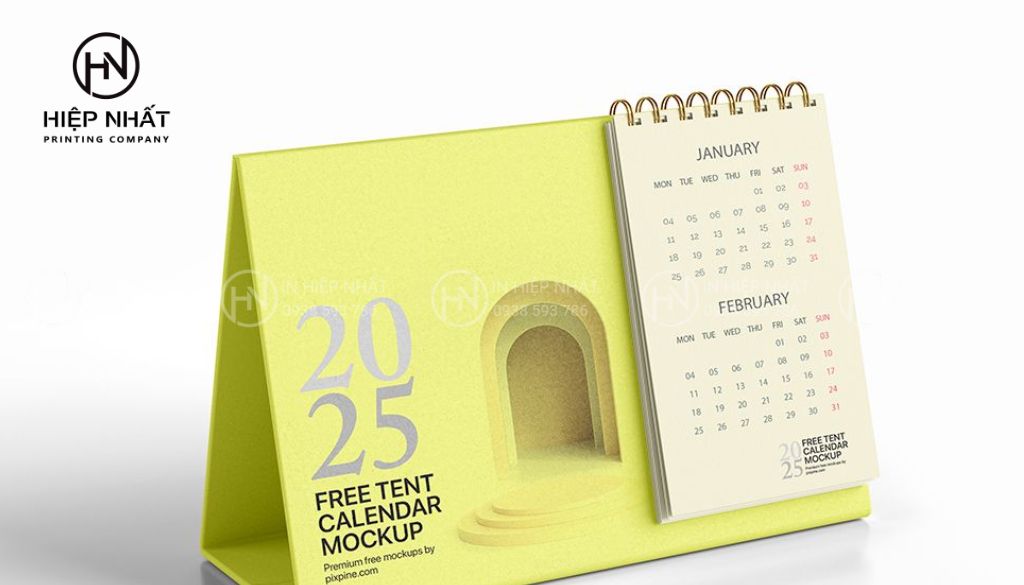 Kích thước lịch để bàn ngang mang phong cách hiện đại và tiết kiệm diện tích