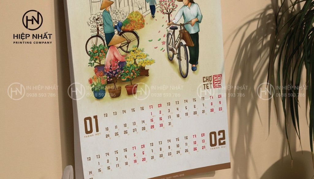 Mẫu in lịch treo tường