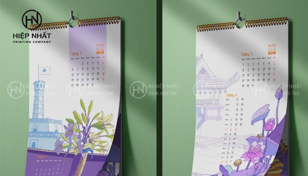 Mẫu lịch tường 7 tờ