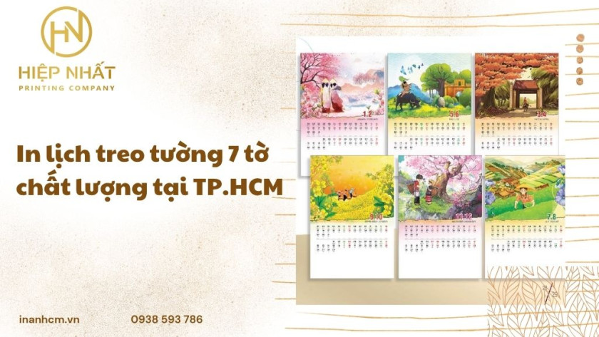 In lịch treo tường 7 tờ chất lượng tại TP.HCM