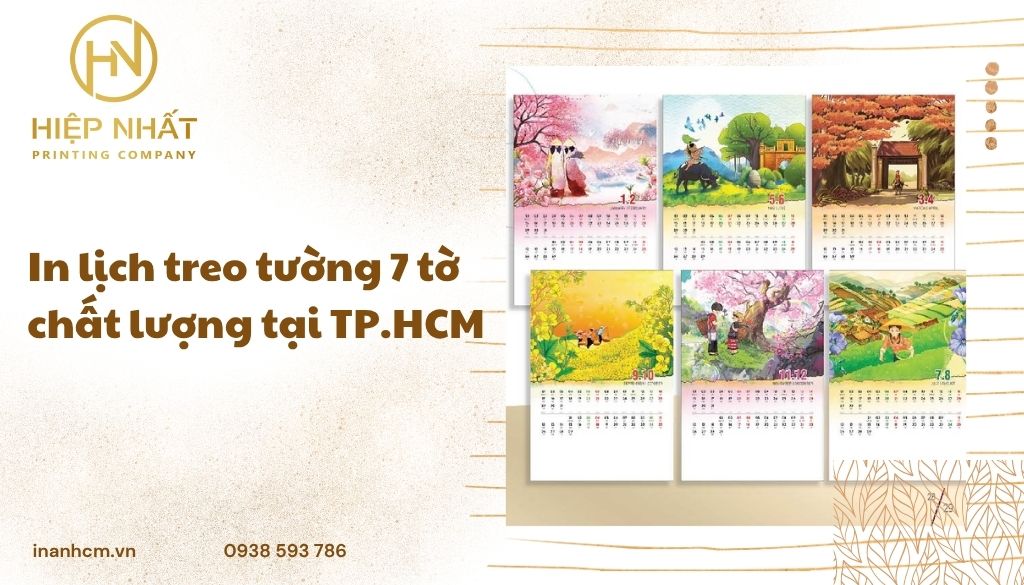 In lịch treo tường 7 tờ chất lượng tại TP.HCM
