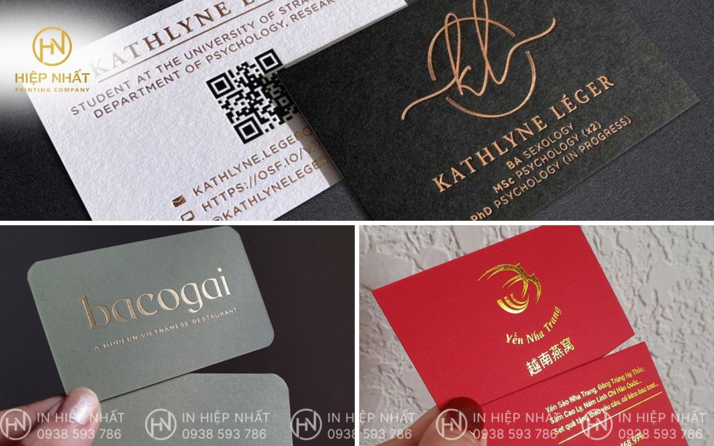 In ép kim logo trên card visit