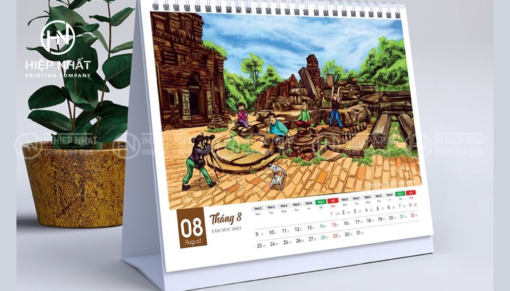 Mẫu lịch để bàn chữ A tiện dụng